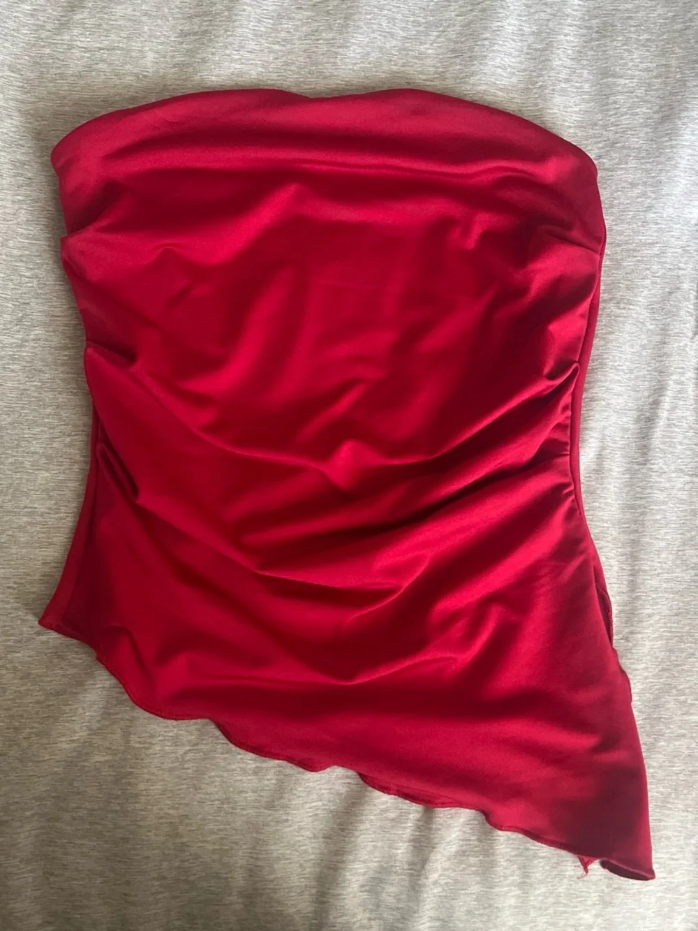 Strapless Red Asymmetrical Women’s Dress